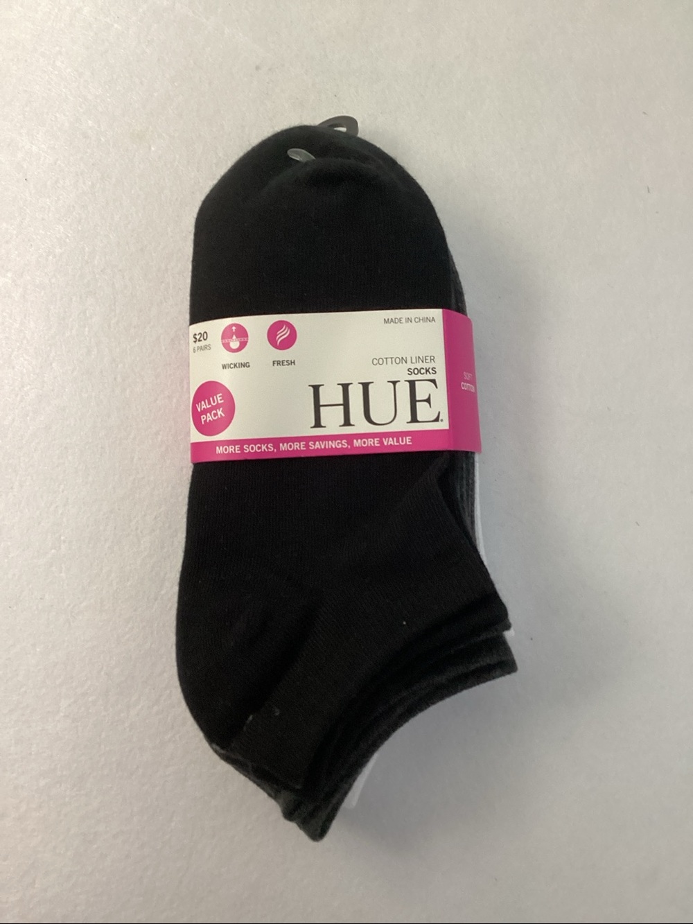 HUE Cotton Liner Casual Low Cut Socks Black, Grey & White - 6 Pairs